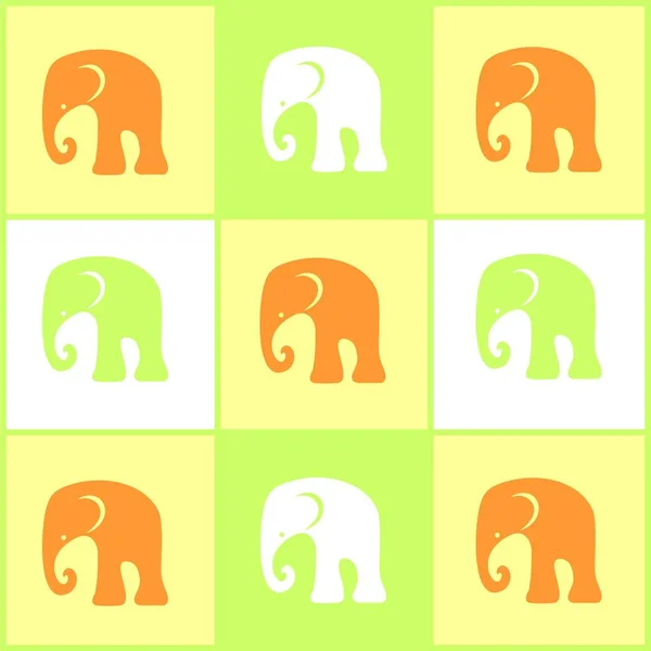 Pattern Elephants Background Elephants Children Background — Stock Vector