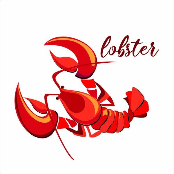 Lobster Cancer Seafood Design Delicacy Vector Illustration — Stock Vector