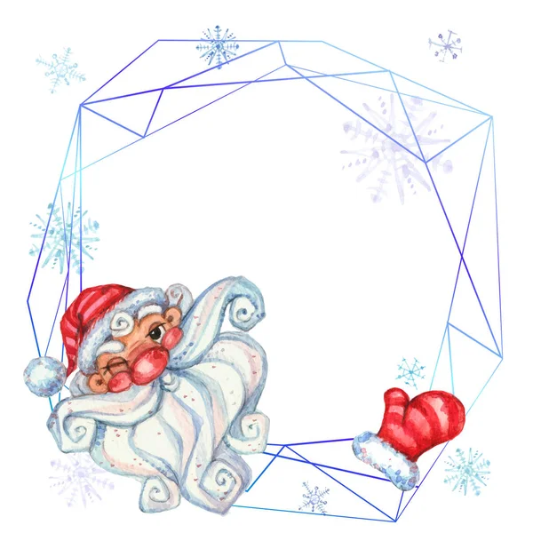 Sign Postcard Santa Claus Space Text Watercolor Vector — ストックベクタ