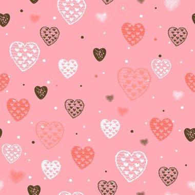 Sevgililer günü kalpleri ile Seamless modeli. Vektör