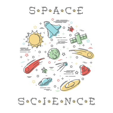 Renkli Uzay Bilimleri resimde 