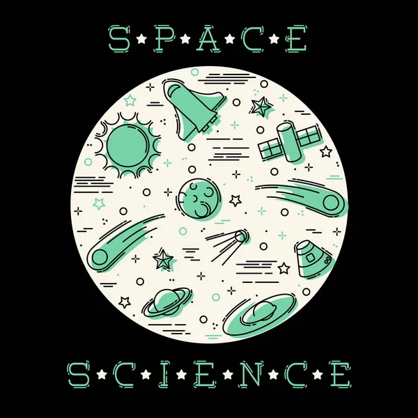 Retro Space Science ilustracja — Wektor stockowy