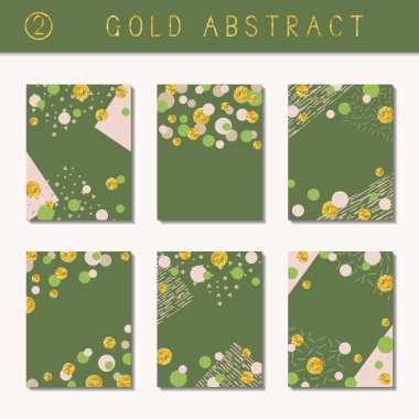 Metalik soyut broşürler kümesi