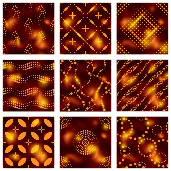9 zarif detaylı kahverengi ve turuncu Dikişsiz desen batik kumaş baskılar gibi görünmek için yapılmış. 