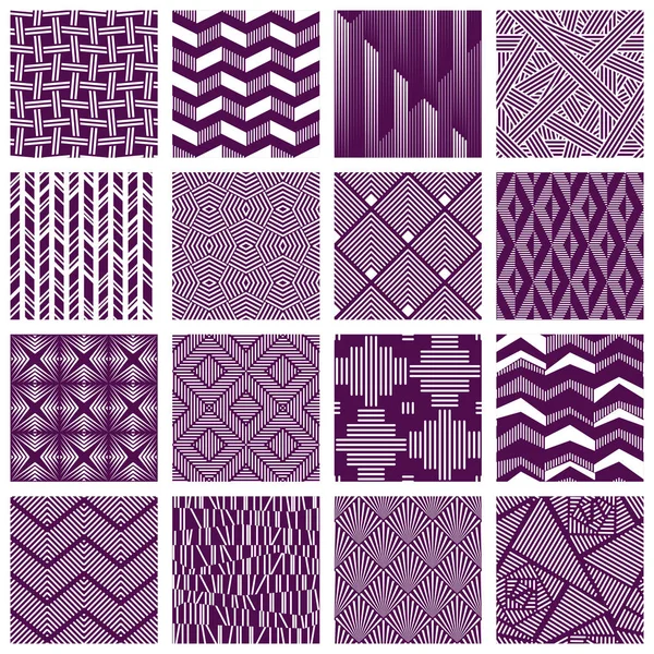 16 zarif sorunsuz mor ve beyaz desenli küçük yapılan tasarımlar.