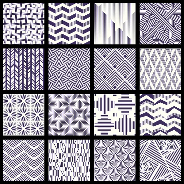 16 zarif kesintisiz mavi ve beyaz desenli küçük yapılan tasarımlar. 