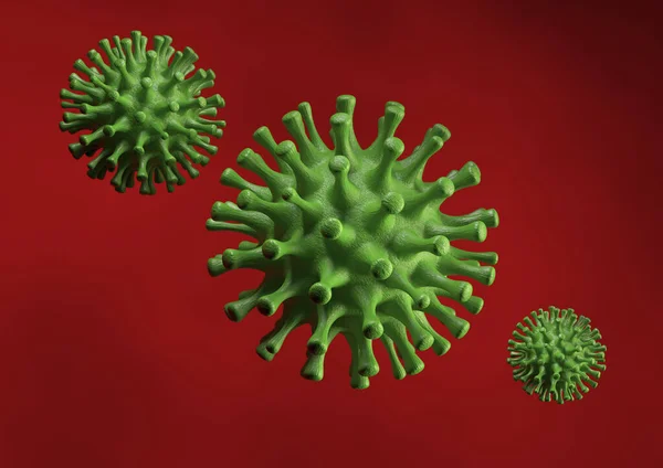 Rendering Floating Cells China Pathogenic Respiratory Virus Dangerous Asian Coronavirus — Stock Photo, Image