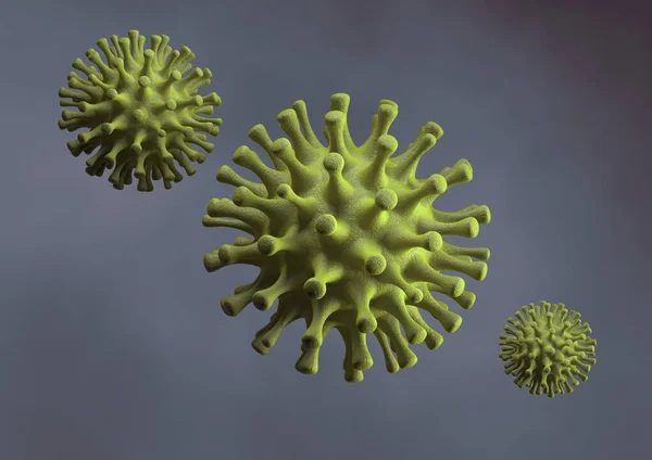 Infezione Coronavirus 2019 Ncov Vista Microscopica Delle Cellule Galleggianti Del — Foto Stock