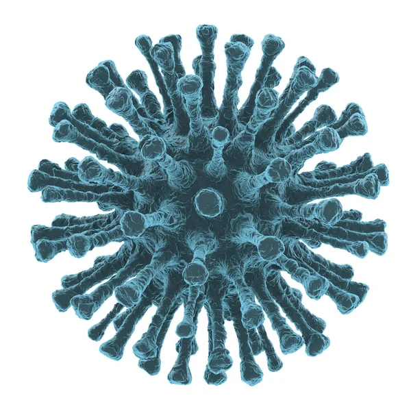 Visão Microscópica Coronavírus Covid Isolado Sobre Fundo Branco Infecção Por — Fotografia de Stock