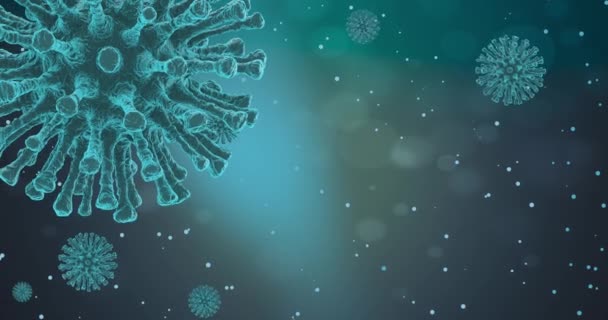Animación Vista Del Microscopio Numerosos Virus Que Infectan Organismo Coronavirus — Vídeo de stock