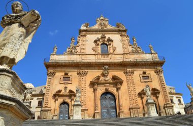 Duomo San Pietro cephe, Modica, Ragusa, Sicilya, İtalya, Avrupa'nın
