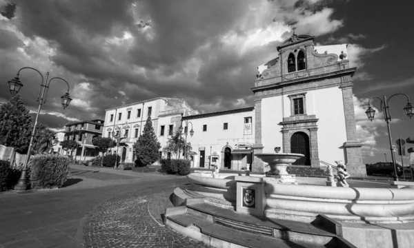 Piazza Regina Margherita Con Chiesa San Francesco Barrafranca Enna Sicilia — Foto Stock