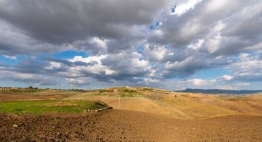 Muhteşem Sicilya manzarası, Barrafranca, Enna, Sicilya, İtalya, Avrupa