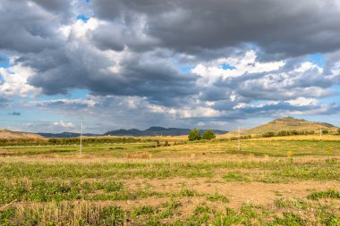 Muhteşem Sicilya manzarası, Mazzarino, Caltanissetta, Sicilya, İtalya, Avrupa