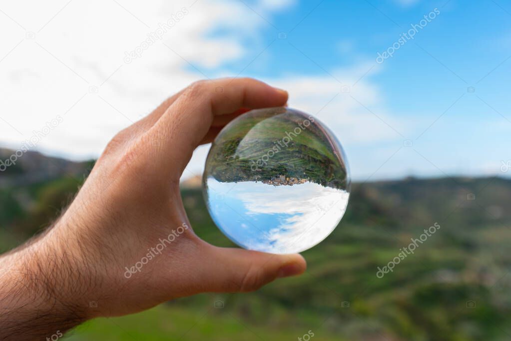 The Town of Mazzarino in the Lensball, Caltanissetta, Sicily, Italy, Europe