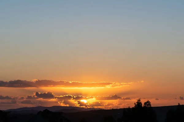 Paisagem Bonita Pôr Sol Mazzarino Caltanissetta Sicília Itália Europa — Fotografia de Stock