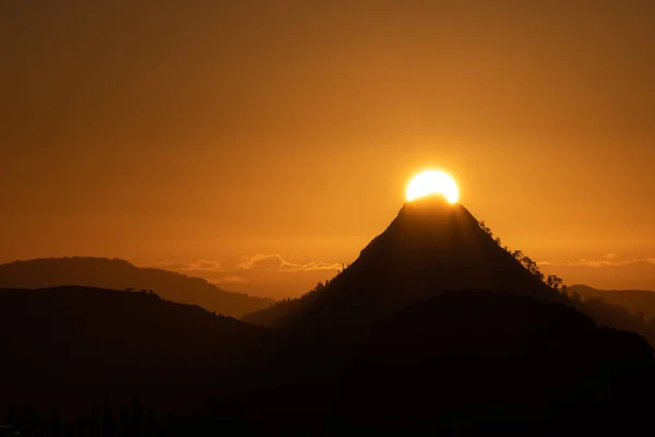 Východ Slunce Nad Monte Formaggio Mazzarino Caltanissetta Sicílie Itálie Evropa — Stock fotografie