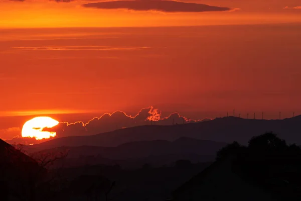 Sicilian Hills Sunset Caltanissetta Sicília Itália Europa — Fotografia de Stock