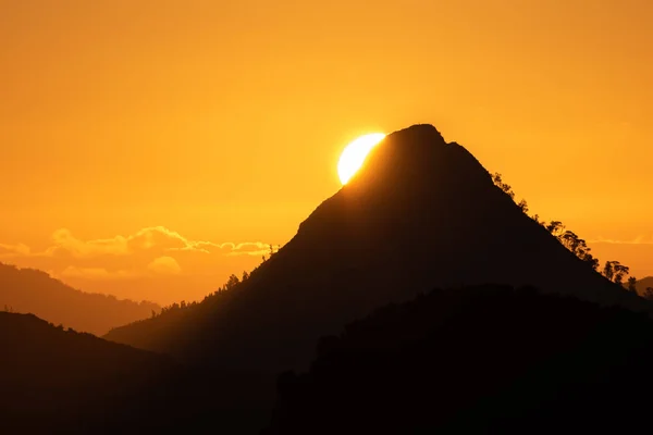 Východ Slunce Nad Monte Formaggio Mazzarino Caltanissetta Sicílie Itálie Evropa — Stock fotografie