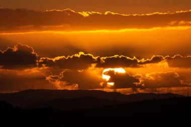 Sunset, Mazzarino, Caltanissetta, Sicilya, İtalya, Avrupa 'da Güzel Manzara