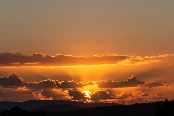 Hermoso Paisaje Atardecer Mazzarino Caltanissetta Sicilia Italia Europa — Foto de Stock