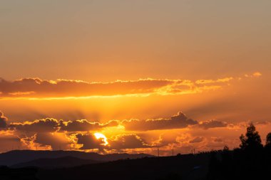 Sunset, Mazzarino, Caltanissetta, Sicilya, İtalya, Avrupa 'da Güzel Manzara