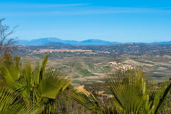 Paisagem Siciliana Com Montanhas Madonie Fundo Mazzarino Caltanissetta Sicília Itália — Fotografia de Stock