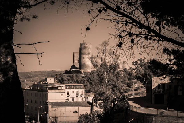 Vista Del Castillo Medieval Mazzarino Con Marco Natural Caltanissetta Sicilia — Foto de Stock