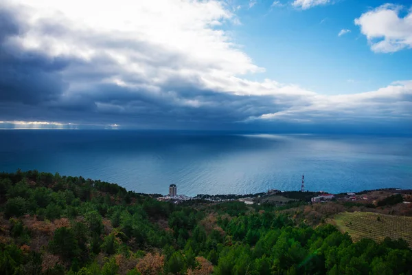 Красивий Вид Море Грозовою Хмарою — стокове фото
