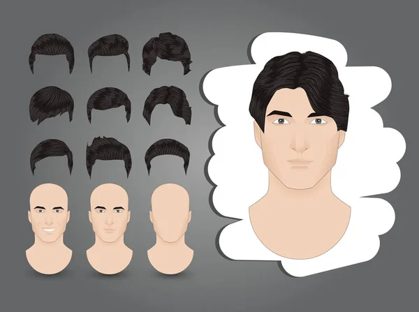 Hommes coiffure brunette — Image vectorielle