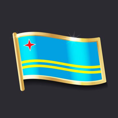rozet, düz görüntü şeklinde Aruba bayrağı