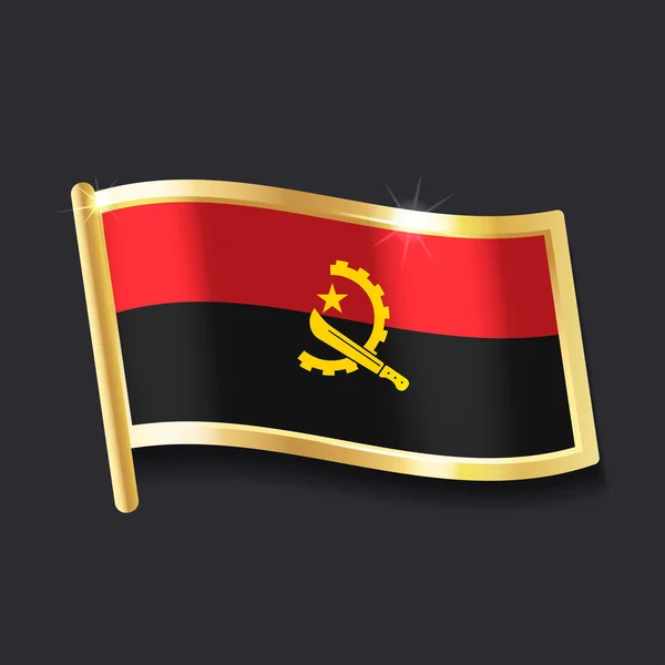 安哥拉国旗以徽章 平面图的形式 — 图库矢量图片