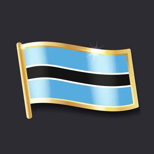 Bandeira Botswana Sob Forma Crachá Imagem Plana — Vetor de Stock