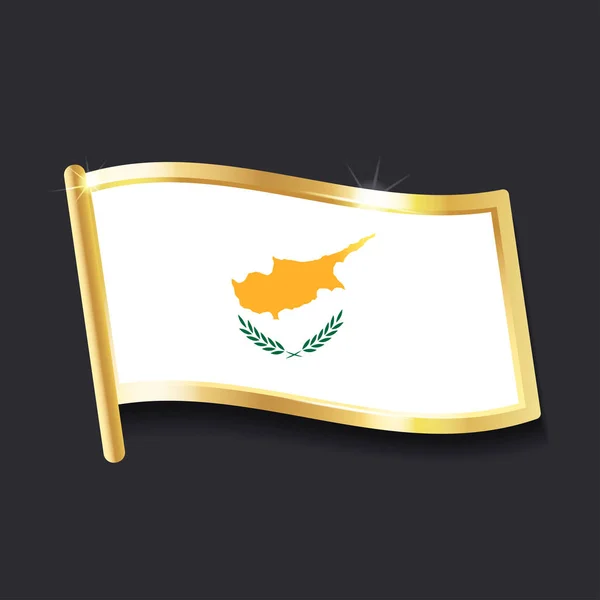 Bandeira Chipre Sob Forma Crachá Imagem Plana — Vetor de Stock