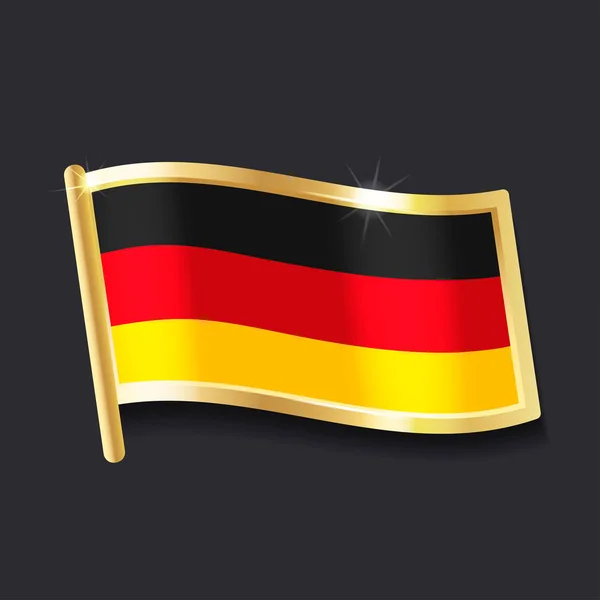 Flagga Tyskland Form Badge Platt Avbildning — Stock vektor