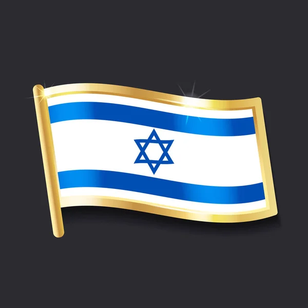 Flag Israel Form Badge Flat Image — Stock Vector