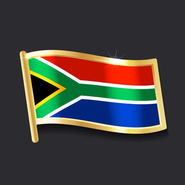 南非国旗以徽章的形式 平的形象 — 图库矢量图片