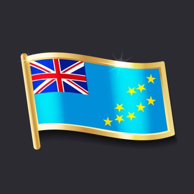 rozet, düz görüntü şeklinde Tuvalu bayrağı