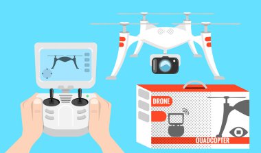 Quadrocopter denetim, sondalar, düz stil görüntüde kutusuyla