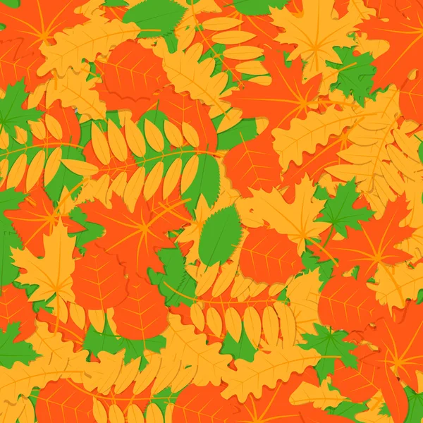 Podzimní Pozadí Rozptýlené Světlé Listy Stromů — Stockový vektor