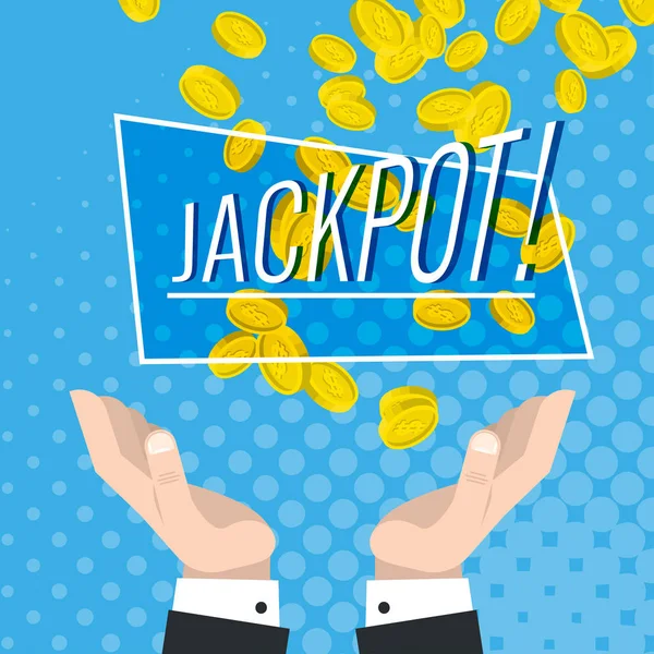 Jackpot Mali Şans Altın Sikkelerin Ortaya Çıkar Büyük Bir Parasal — Stok Vektör