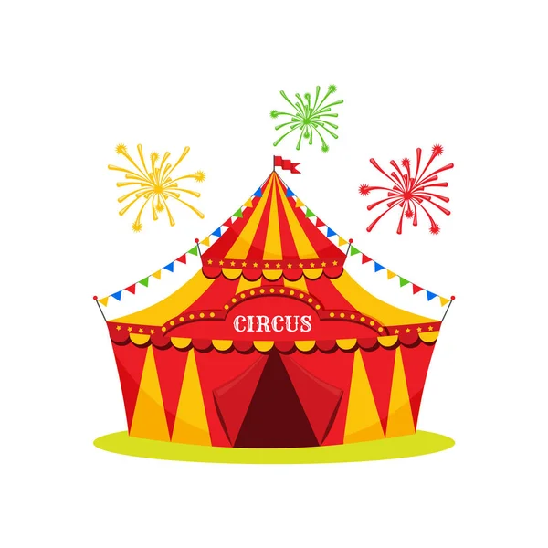 Icona Del Circo Sfondo Bianco Tenda Circo — Vettoriale Stock