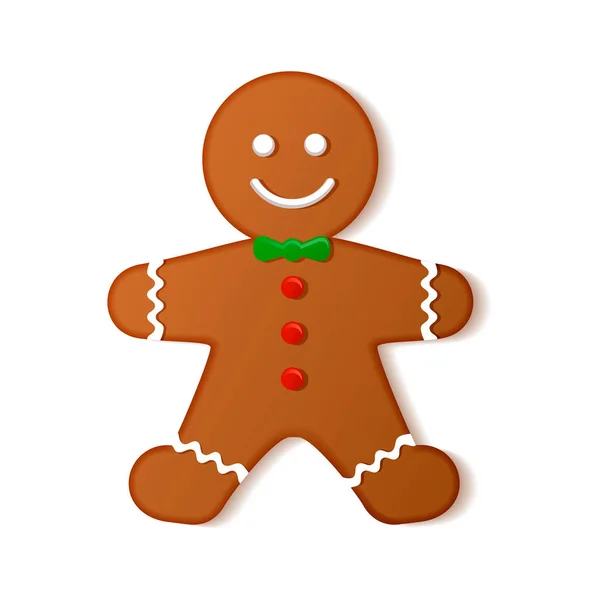 クリスマス クッキーの影で白い背景に人間的です — ストックベクタ
