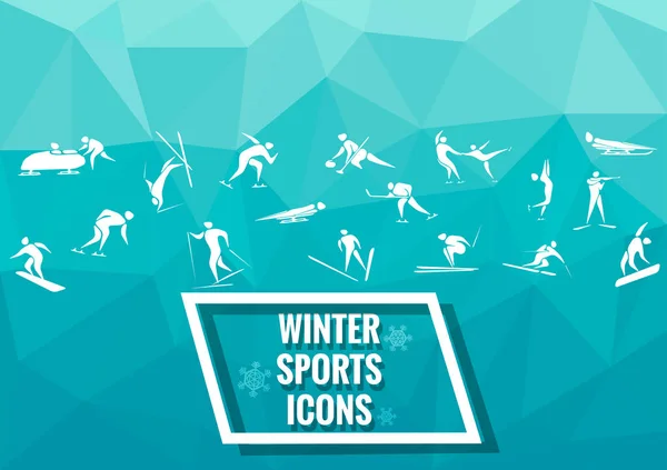 Neue Sport Ikonen Und Sport Symbole Wintersport — Stockvektor