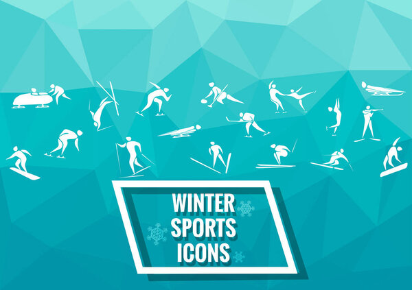 New sports icons and sports symbols, winter sports