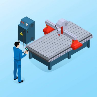 Operatör cnc freze makinesi, modern makine için bilgisayar freze