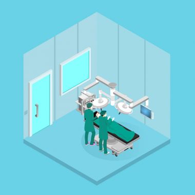 Hazırlık ameliyathane cerrahi için doktorlar anestezi yapmak.