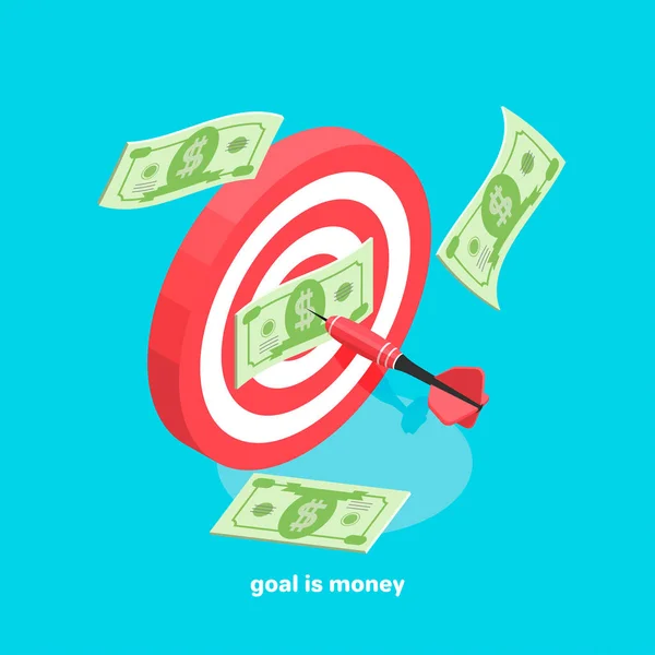 business and money, target and dart, isometric business icon