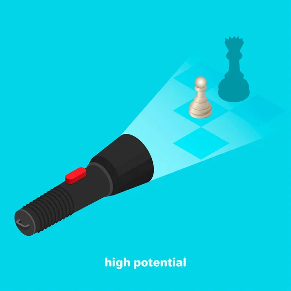 Δυναμικό Της Πιόνι Στο Σκάκι Υπό Πρίσμα Του Φακού Πιόνι — Διανυσματικό Αρχείο