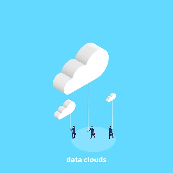 Výměna Dat Pro Cloud Technologie Izometrické Obrázek — Stockový vektor